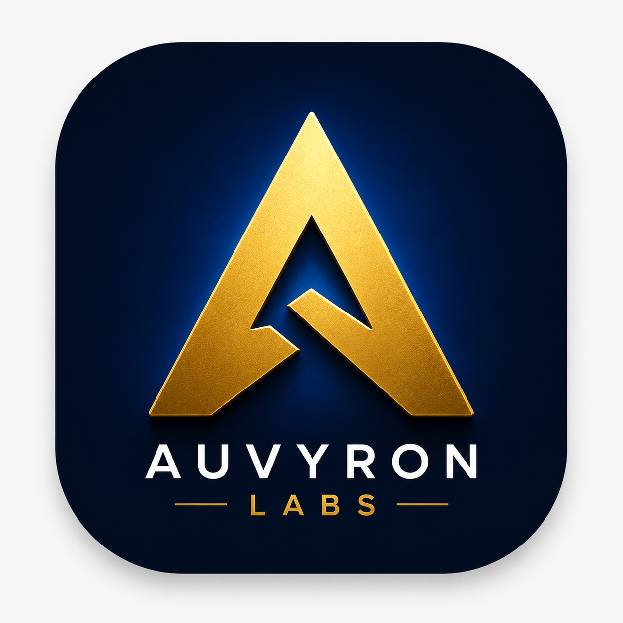 AUVYRON Labs original gold and deep blue logo