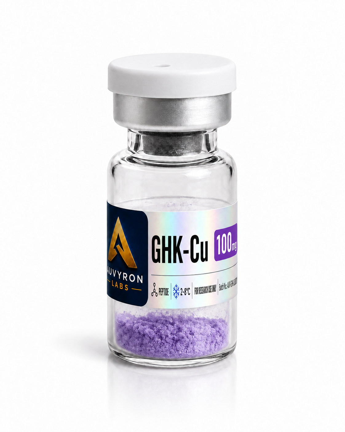 Supplied AUVYRON vial photograph: GHK-Cu 100 mg