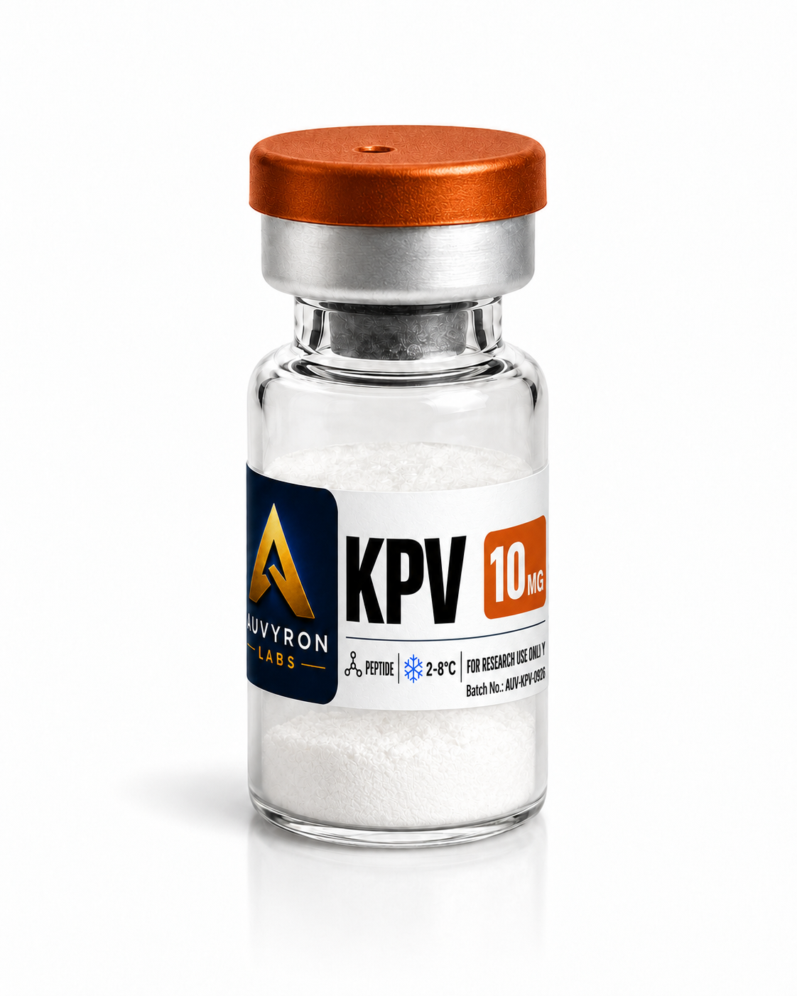 Supplied AUVYRON vial photograph: KPV 10 mg